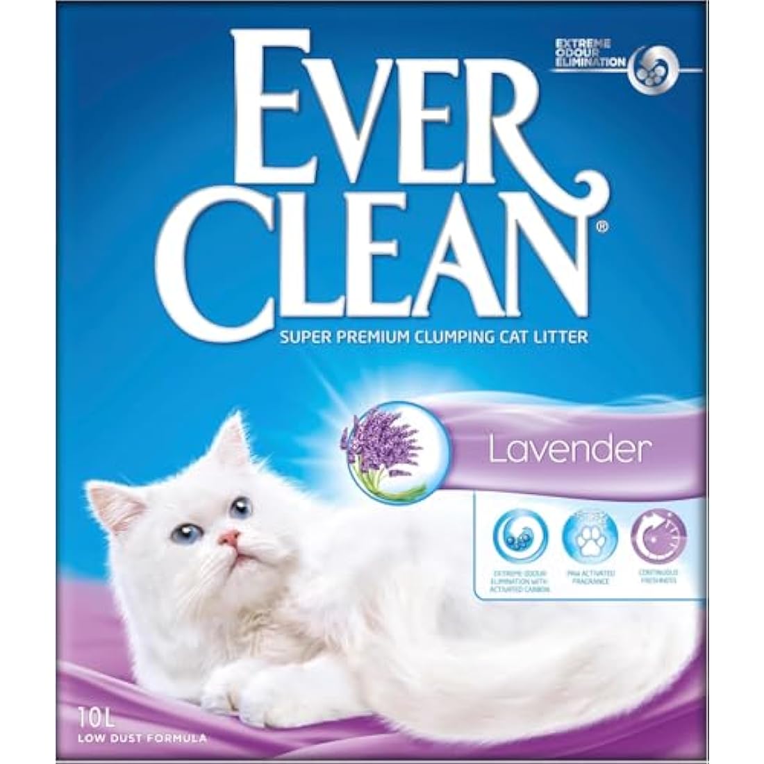 Ever Clean Clumping Cat Litter, Lavender Scented for Long-lasting freshness, Maximum Odour Elimination, 10L