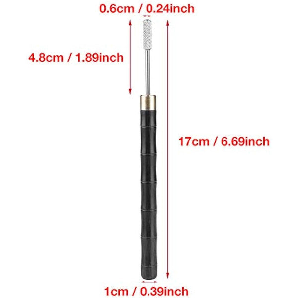 Hilitand Leather Edge Dye Pen Sandalwood Handle Stainless Steel Top Edge Dye Roller Oil Pen DIY Leather Top Edge Paint Roller Craft Oil Pen Applicator Leather Craft Tool