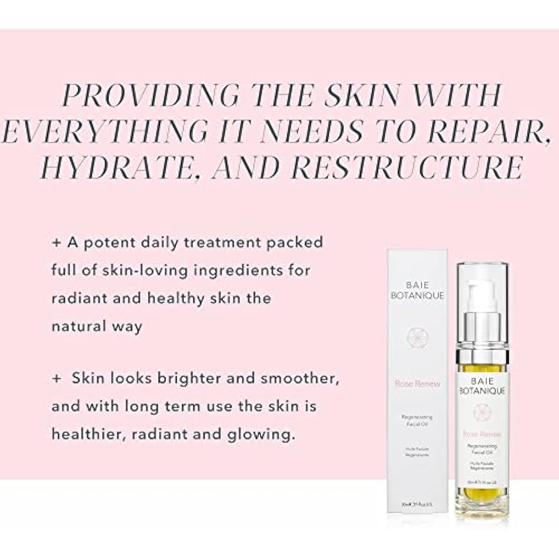 Baie Botanique Anti-Ageing Facial Oil 30ml - Rose Absolute, Camelia, Borage, Evening Primrose, Abyssinian & Amla Oil - 100% Natural, 90% Organic