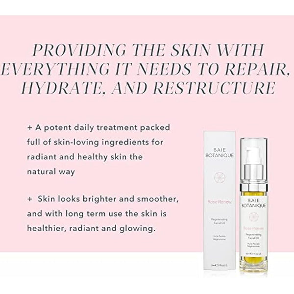 Baie Botanique Anti-Ageing Facial Oil 30ml - Rose Absolute, Camelia, Borage, Evening Primrose, Abyssinian & Amla Oil - 100% Natural, 90% Organic