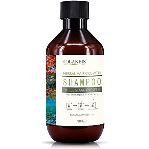 Kolanbis Hair Growth Shampoo | 100% Natural Formula | Made from Organic Plant Extracts | Sulphate and Paraben Free | Increases Hair Growth | Reduces Hair Loss | Men and Women