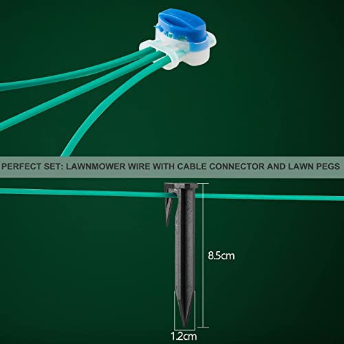 250m Boundary Cable for Robotic Lawnmower - Headley Tools Boundary Wire+50x Pegs+10x Connectors+9x Titanium Blades Accessory Set for Search Cable,