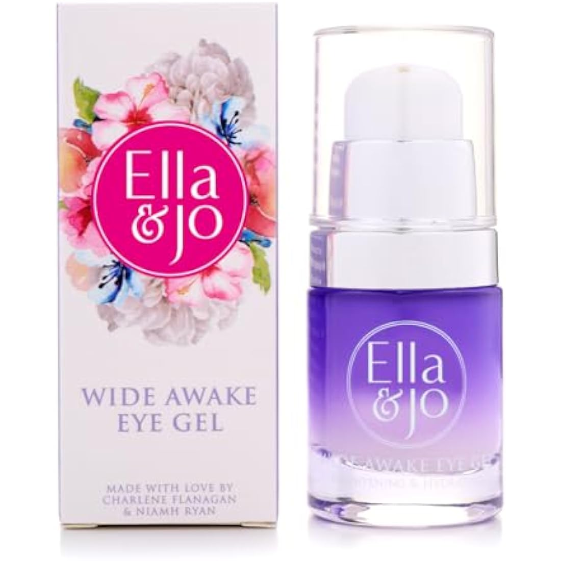 Ella & Jo Wide Awake Eye Gel - Reduces Fine Lines, Wrinkles & Puffiness, Brightens Dark Circles, Anti-Aging with Hyaluronic Acid, Peptides & Caffeine - 20ml