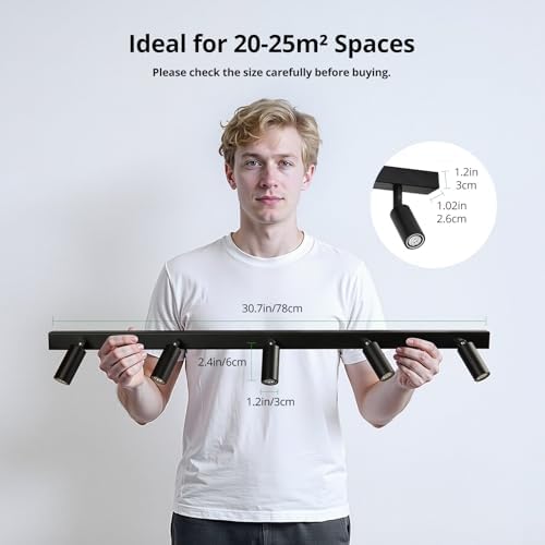 Eofiti 5 Way Ceiling Light Fitting Black Spot Light Ceiling Spotlight Rotatable 5X G9 LED Bulbs Included 360LM 4000K Natural White Adjustable LED Ceiling Spot Light for Kitchen Bedroom Living Room