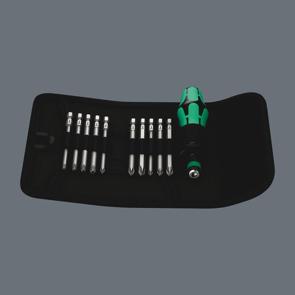 Wera Kraftform Komapkt 41 Bitholding Screwdriver Set, with bits in pouch, PH/PZ/TXBO, 11PC, 05059299001