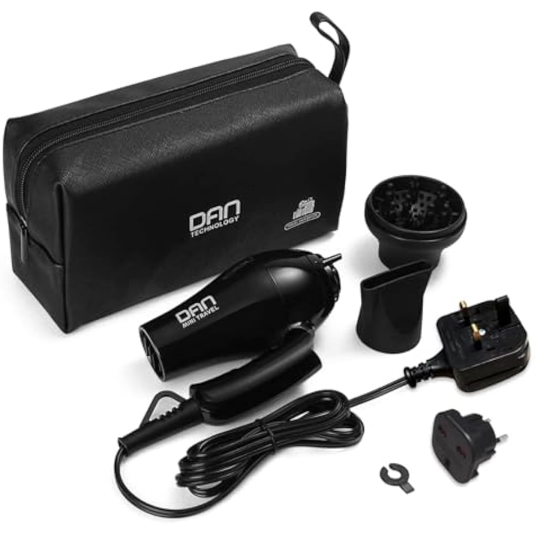 Travel Hair Dryer 1000W Dual Voltage Blow Dryer with Plug Adaptor and Storage Bag Mini Hairdryer with Folding Handle with Concentrator & Diffuser Travel Hairdryer Set for Women and Men