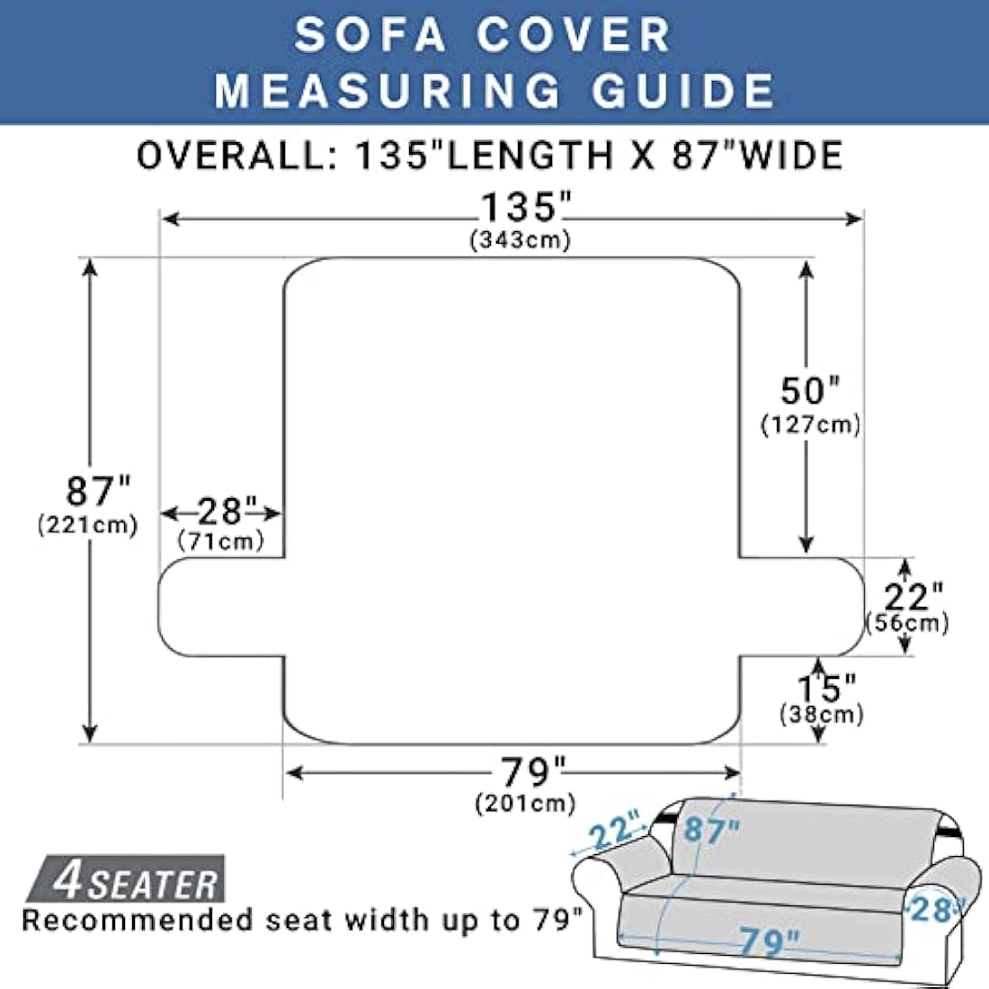 XINEAGE Quilted Sofa Covers 4 Seater, Water Resistant Sofa Slipcovers with Pockets, Extra Large Couch Covers for Dogs Pets, Reversible Sofa Protector with Elastic Strap Washable (XL-Sofa, Red)