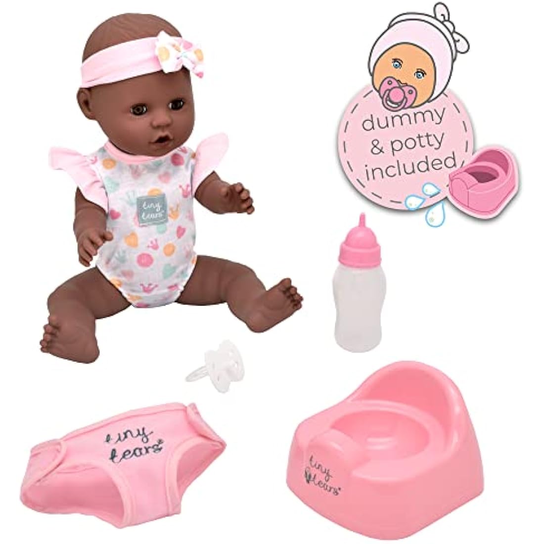 John Adams | Tiny Tears - Baby Classic - 38cm crying and wetting doll: One of the UK's best loved doll brands! | Nurturing Dolls | Ages 18m+