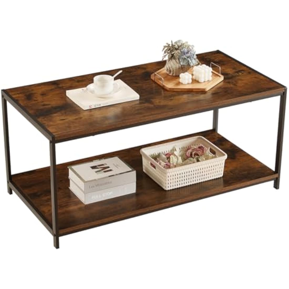 Direct Online Houseware House Of Home Coffee Table, Rustic Brown Living Room Furniture, TV Stand or Side Table, Durable Top, Easy to Clean and Assemble Rustic Brown 100x50x45cm