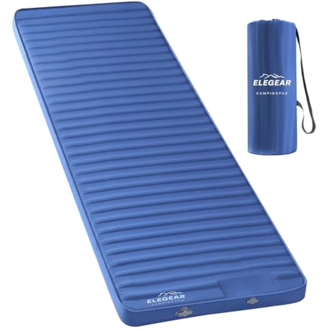Elegear Self Inflating Foam Camping Mat, Memory Foam Camping Mattress, Inflatable Sleeping Mat Pad with Foot Pump, Portable Air Mattress for Outdoor Backpacking Hiking Travel