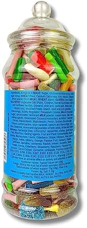 Happy Birthday Pick n Mix Sweet Jar Classic Retro Pick and Mix Jar 24cm x 9cm 650g Sweet Treat Gifting Co.