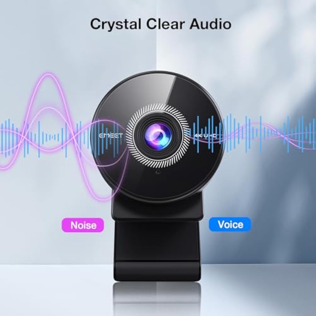 EMEET C950 4K Webcam for PC - 8 Megapixels UHD, PDAF Autofocus, Noise-Canceling Mic, 70° FOV, 1080P@60FPS, Privacy Cover, USB 2.0 Plug&Play, Ideal PC Camera 4K for Zoom/Teams/Google Meet