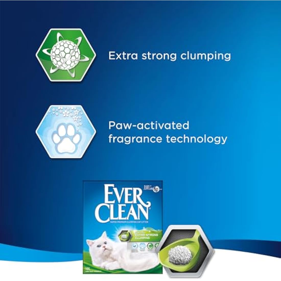 Ever Clean Clumping Cat Litter, Extra Strong Clumping Cat Litter, Scented for Long-lasting freshness, 10L