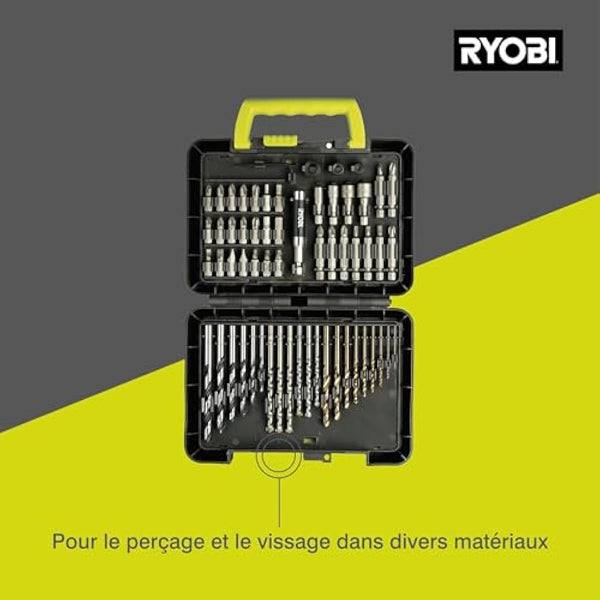 Ryobi bit and Drill Set 60 Pieces RAK60DDF (Accessory Set for Drilling and screwing)