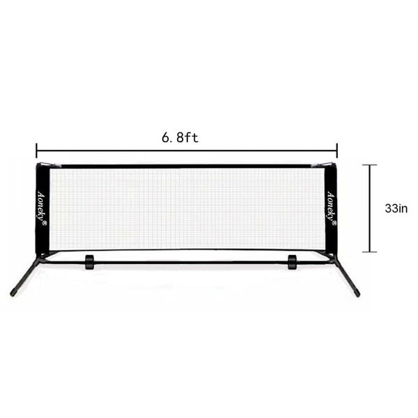 Aoneky 10ft/ 18ft Mini Tennis Net Set, Metal Frame Stand and Strong Nylon Net - 6 Feet Portable PikckleBall Paddle Tennis Badminton Net for Garden
