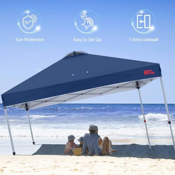 MASTERCANOPY Durable Ez Pop-up Gazebo Tent with 1 Sidewall (3x3M,Navy Blue)