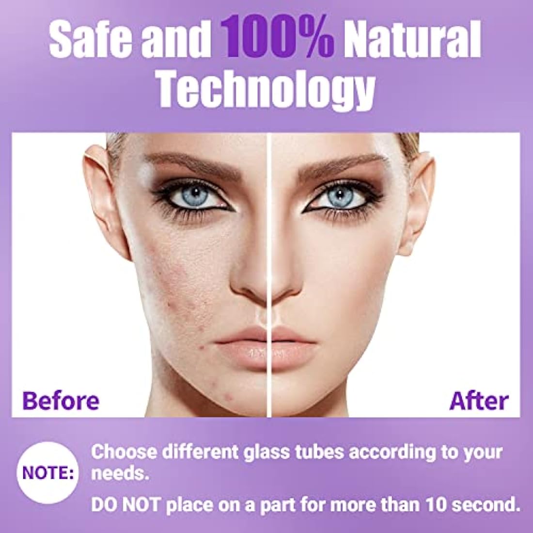 High Frequency Wand - UUPAS Portable Handheld High Frequency Facial Machine Skin Facial Wand with 4 Argon Tubes for Acne Firming Skin Rejuvenation Wrinkle Removal