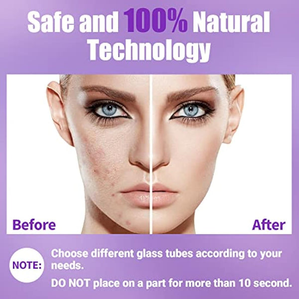 High Frequency Wand - UUPAS Portable Handheld High Frequency Facial Machine Skin Facial Wand with 4 Argon Tubes for Acne Firming Skin Rejuvenation Wrinkle Removal