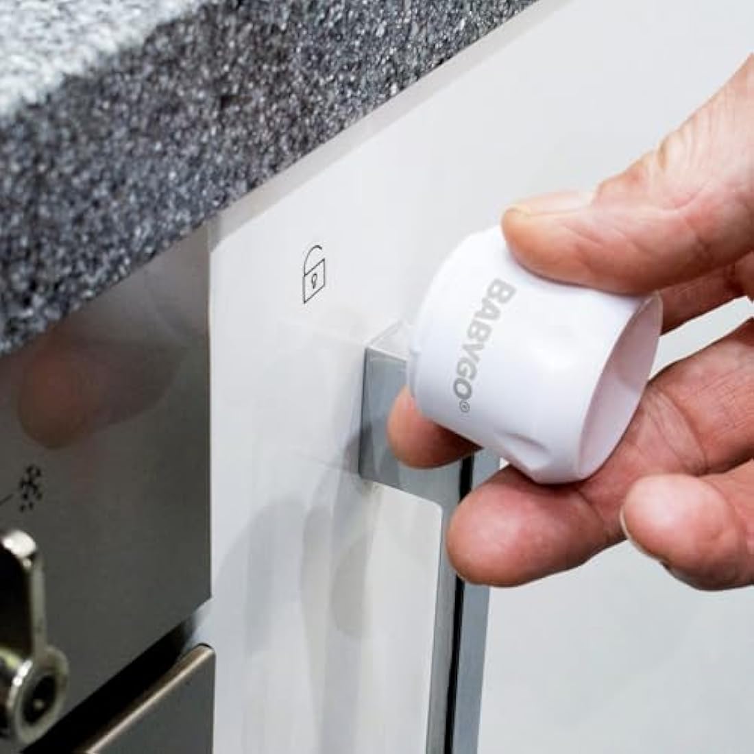 BABYGO® Magnetic Child Safety Cupboard Locks for Children 10 Locks, 2 Keys & 8 Free Corner Protectors Baby Proofing Kitchen Cabinets & Drawers Easy 30 Second Install (Safety Locks, White)