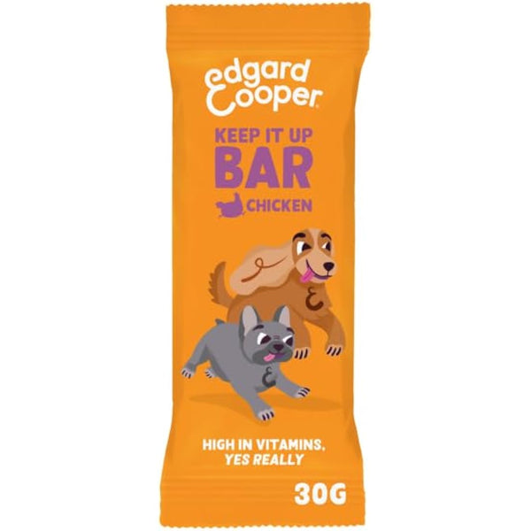 Edgard Cooper Natural Dog Treats - Chicken Keep It Up Bar (24 x 30g bar), Grain Free, High in Protein & fresh meat, full of essential amino acids for healthy insides