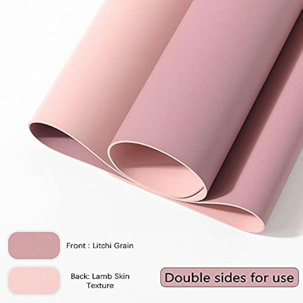 DOBAOJIA Desk Pad XX-Large, Desk Mat, Desk Blotter, Laptop Pad, Extended Mouse Mat, Mouse Pad XXL, Writing Pad for Office/Home, Dual-Side Use PU Leather Waterproof 35.4" X 16.9"(Dark Pink/Pink)