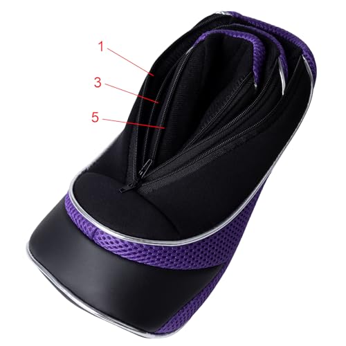 Andux Golf 460cc Driver Fairway Wood Club Head Covers with Zipper Closure Set of 3 Purple