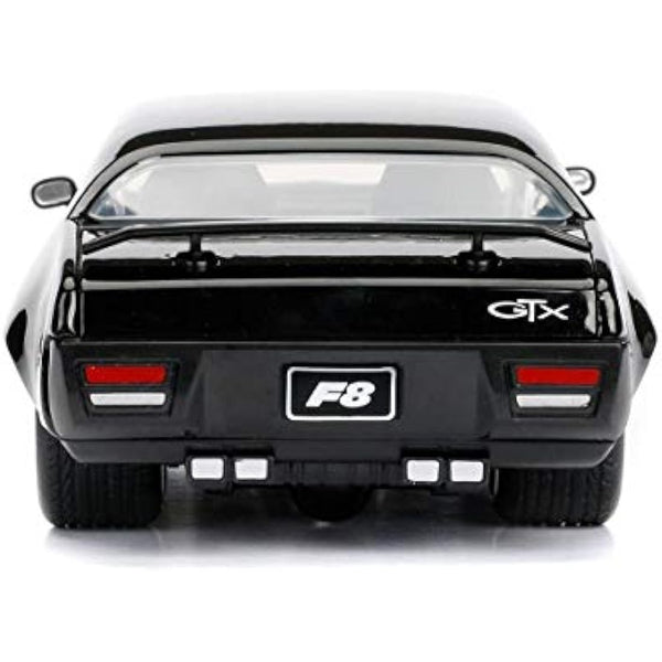 Jada 253203034 1:24 Fast & Furious 8 - Dom's '72 Plymouth GTX File Miniature Collectible car, Black