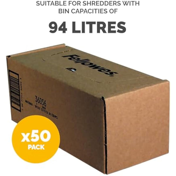 Fellowes Shredder Bags (94 litres Capacity - Pack of 50)