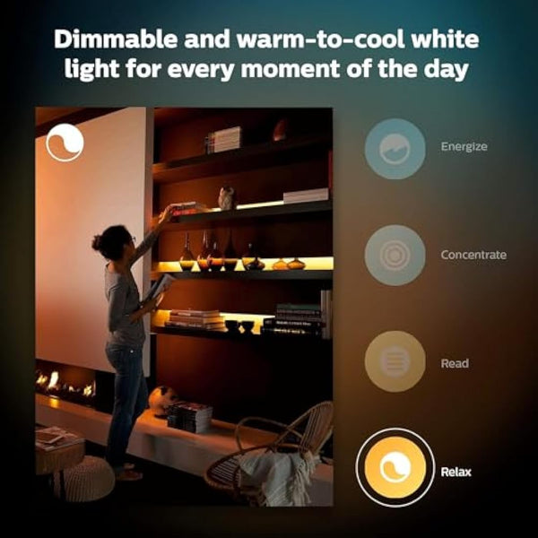 Philips Hue Lightstrip Plus v4 [2 m] White and Colour Ambiance Smart LED Lights Kit with Bluetooth, Smart Lighting Compatible with Alexa, Google Assistant and Apple HomeKit (Extendable)