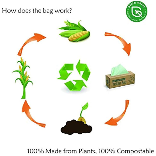 150 Bags Compost Bin Liners 6L 8L 10L 30L Kitchen Waste Bags 100% Biodegradable Bags with EN13432 Certification (10L)