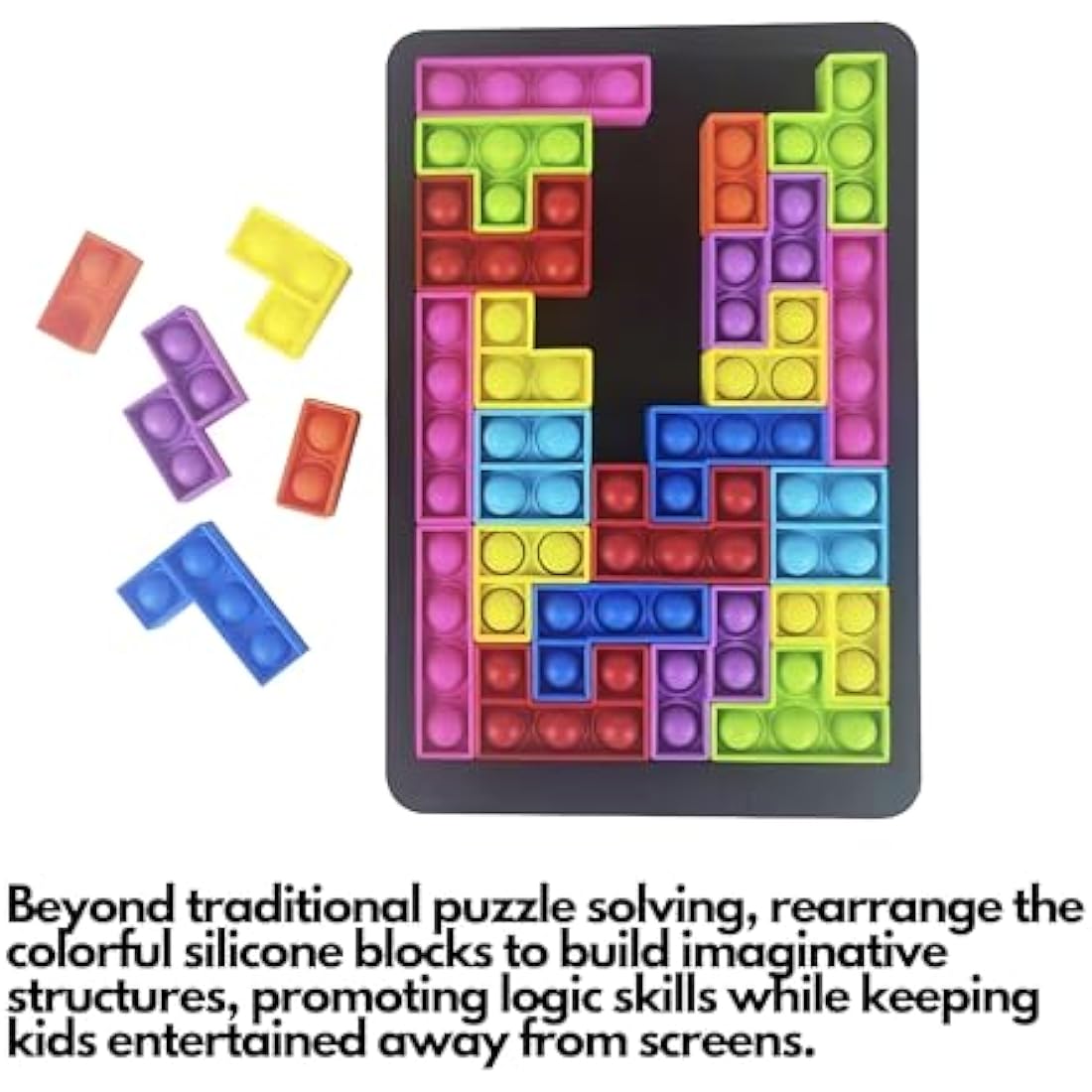 Fidget Jigsaw Pop Game - Satisfying Sensory Anti Stress Popping Puzzle Toy - Stress Relief Squishy Logic Challenge for Kids, Adults for Relaxing - Children's Brain Game - Ideal for special needs - New