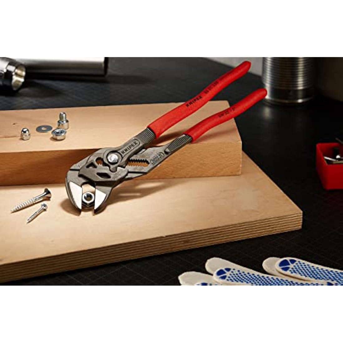 Knipex Pliers Wrench pliers and a wrench in a single tool grey atramentized, with non-slip plastic coating 250 mm 86 01 250