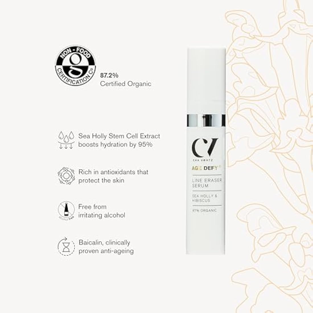 Green People Age Defy+ Line Eraser Serum - Serum for Fine Lines - Paraben & Alcohol Free - Vegan, 10ml