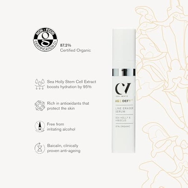 Green People Age Defy+ Line Eraser Serum - Serum for Fine Lines - Paraben & Alcohol Free - Vegan, 10ml