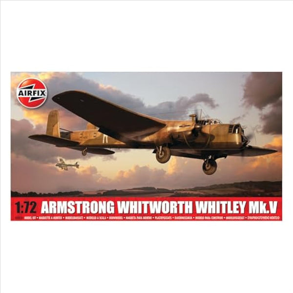 Airfix Model Set - A08016 Armstrong Whitworth Whitley Mk.V Model Building Kit - Plastic Model Plane Kits for Adults & Children 8+, Set Includes Sprues & Decals - 1:72 Scale Model
