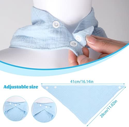 10 Packs Baby Bandana Dribble Bibs, Cotton Soft and Absorbent Drool Bibs with Adjustable Snaps