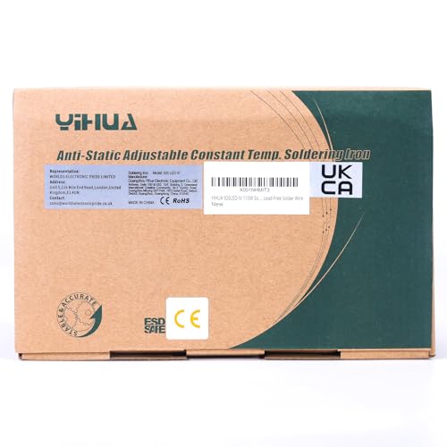 YIHUA 926LED IV 60W Digital Soldering Iron Station Kit w Temperature Stabilization for Soldering & Desoldering w Helping Hands 5 Soldering Iron Tips Lead-Free Solder Solder Sucker UK Plug (Silver)