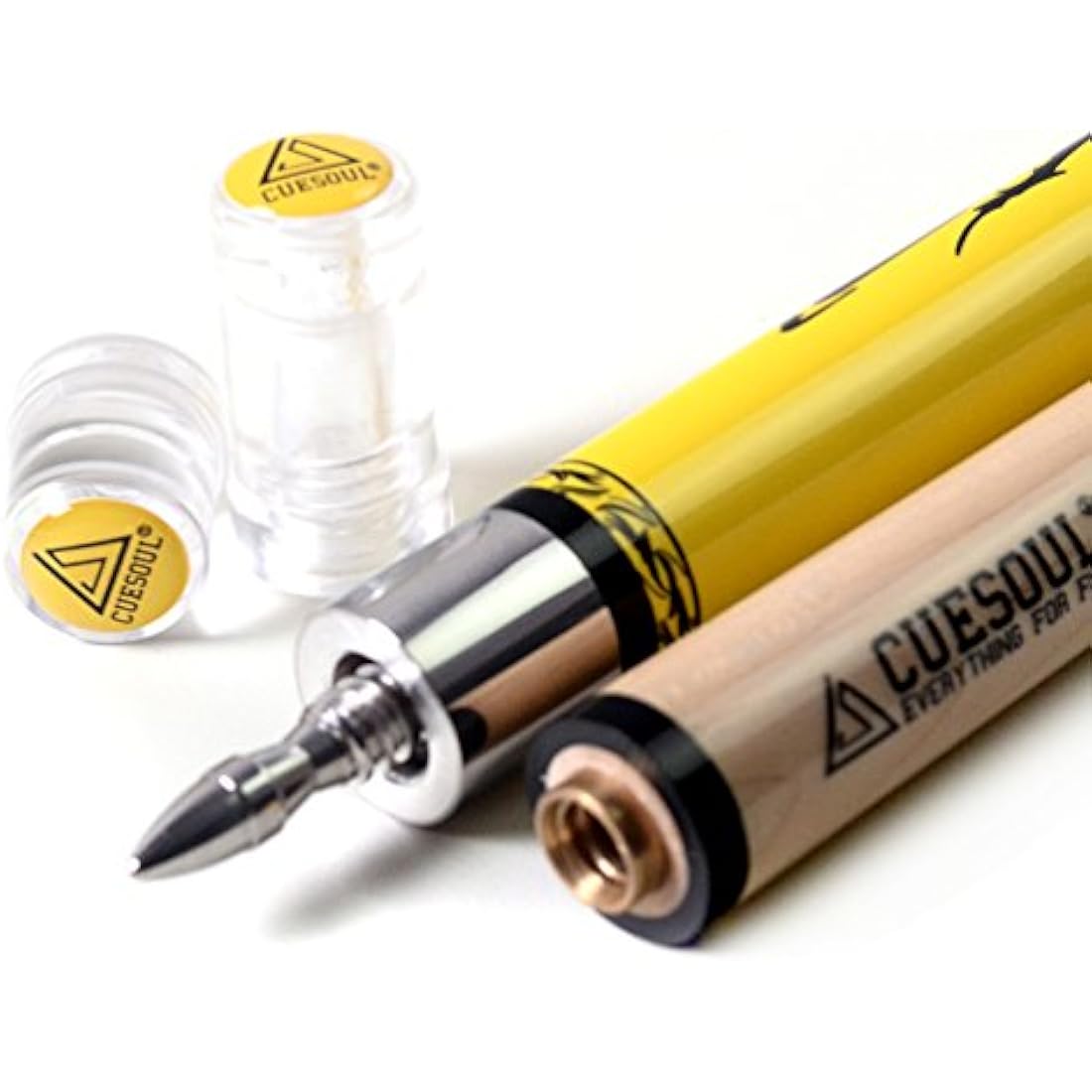 CUESOUL 58 Inches 19oz Joint Pool Cue Stick Billiards Premium Canadian Maple Pool Cue, Multi-layered Tip, 11.5/12.75mm Billiards Pool Cue Set Accessories