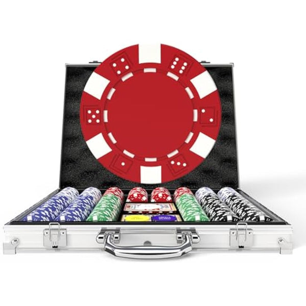 HEITOK Poker Chips, 500PCS Poker Chip Set with Aluminum Travel Case, Waterproof of 11.5 g Poker Set for Texas Holdem Blackjack Gambling