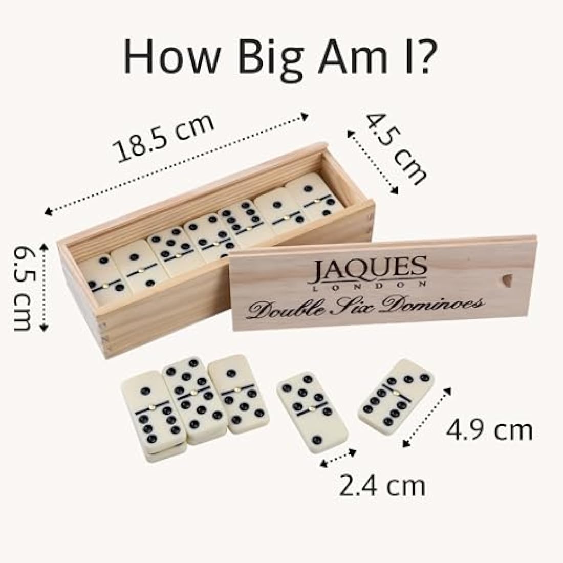 Jaques of London Dominoes Set | Complete D6 Dominoes Game for Adults & Children | Luxury Dominos Set | Traditional Games | Since 1795