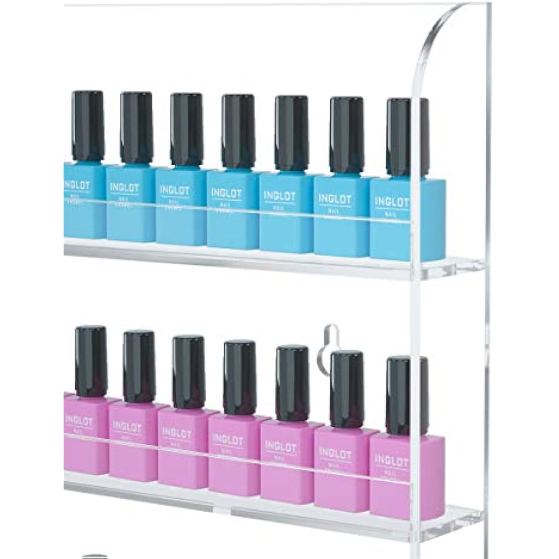 HIIMIEI Acrylic Wall Mounted Nail Polish Display Stand Display Rack Nail Polish Organiser Storage for Wall Mounted Storage Shelves Holder - 6 Tier
