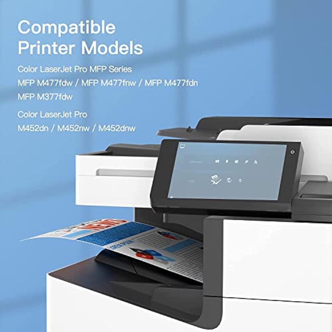 GPC Image Compatible Toner Cartridges Replacement for HP CF410A 410X CF410X for Color LaserJet Pro M477fdw M477fnw M477fdn M452nw M377dw M452dn M452dw M477dw M477nw (Black Cyan Magenta Yellow, 4-Pack)