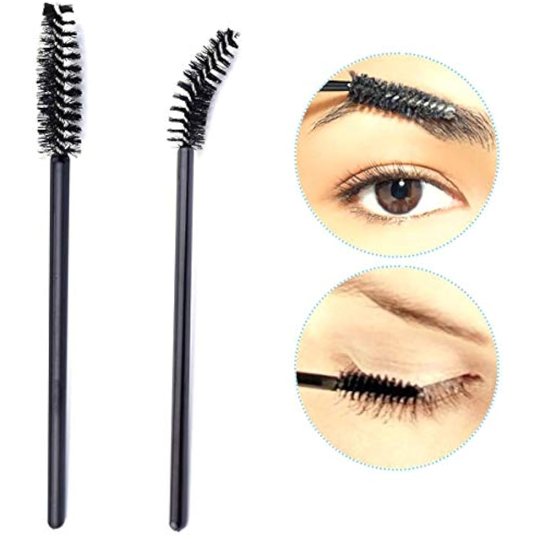 50 PCS Disposable Eyelash Brushes Mascara Wands Eye Lash Eyebrow Applicator Cosmetic Makeup Brush Tool Kits (black)