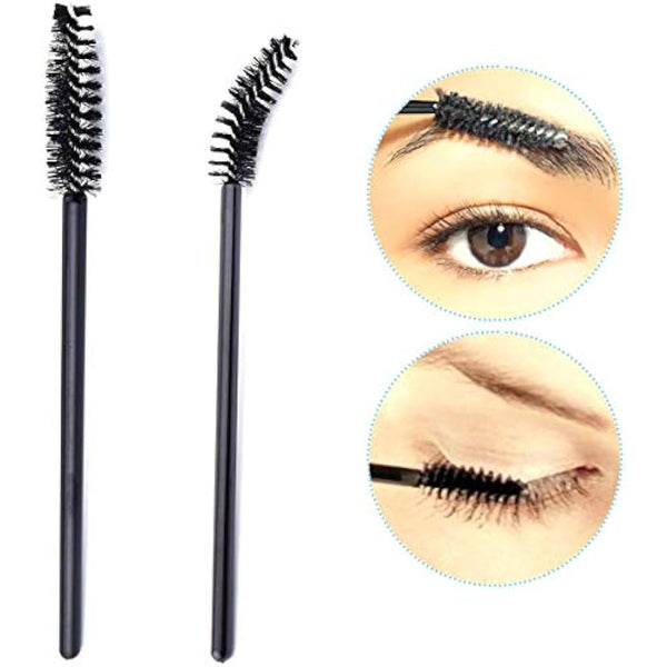 50 PCS Disposable Eyelash Brushes Mascara Wands Eye Lash Eyebrow Applicator Cosmetic Makeup Brush Tool Kits (black)