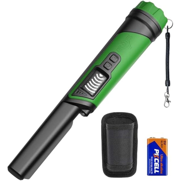 DR.ÖTEK Metal Detector Pinpointer, IP68 Fully Waterproof Handheld Pin Pointer with LCD Screen, Innovative Interference Cancellation Function, Higher Sensitivity, 3 Modes, Great for Gold, Coins, Green