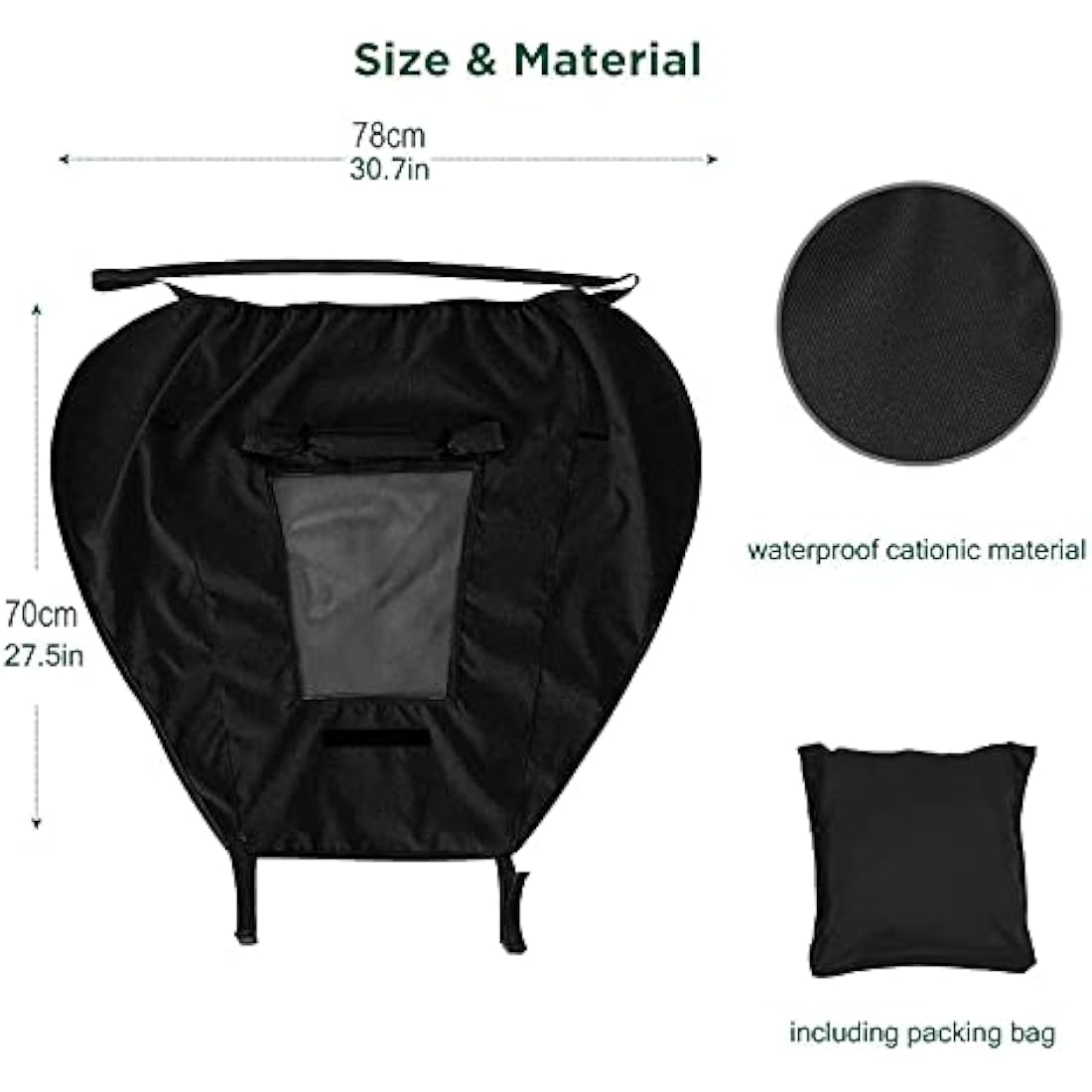 Universal Buggy Pram Sunshade, Hantoc Pram Baby Sun Shade Sun Cover with Viewing Window for Strollers Pushchairs UV Protection Water Resistant Black