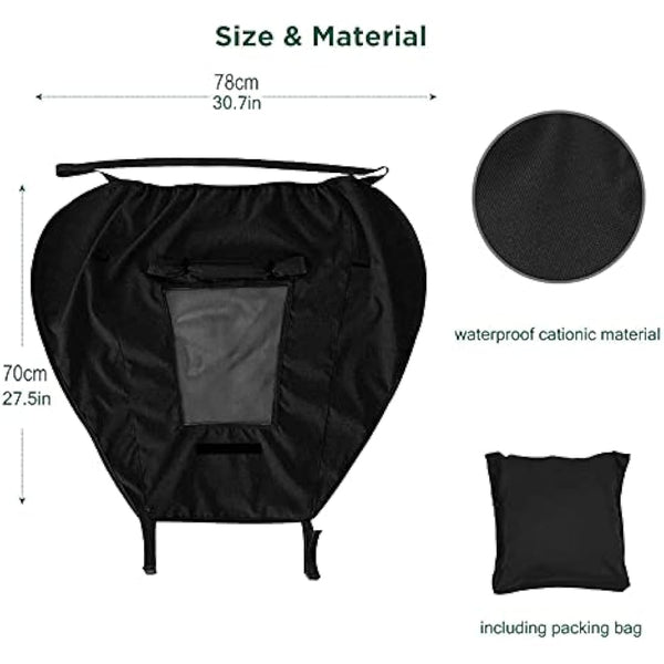 Universal Buggy Pram Sunshade, Hantoc Pram Baby Sun Shade Sun Cover with Viewing Window for Strollers Pushchairs UV Protection Water Resistant Black