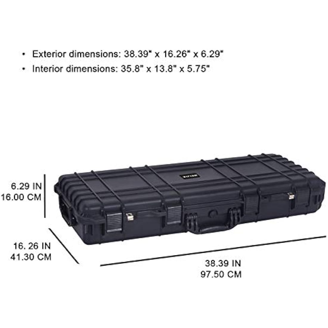 MEIJIA Portable Rolling Waterproof All Weather Hard Rifle Case with Wheels,Customizable Fit Foam Included