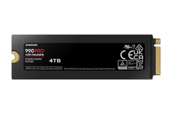 Samsung 990 PRO NVMe M.2 SSD, 2 TB, PCIe 4.0, 7,450 MB/s read, 6,900 MB/s write, Internal SSD, For gaming and video editing, MZ-V9P2T0BW