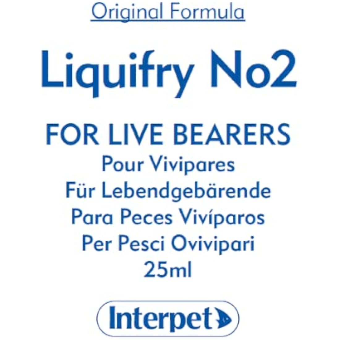 Interpet Liquifry No. 2 - Safe Nutrition for Baby Live Bearing Fish Fry, Food Particles Suspended in Liquid, White, 25 ml (Pack of 1)